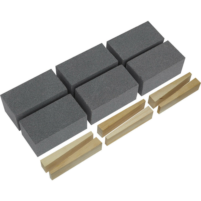 6 PACK Silicon Carbide Floor Grinding Block - 50 x 50 x 100mm - 60 Grit Loops