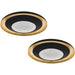 2 PACK Wall Flush Ceiling Light Black Gold Transparent Plastic & Granille LED Loops