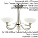 Semi Flush Ceiling Light Satin Chrome & White 3 Bulb Hanging Pendant Lamp Shade Loops