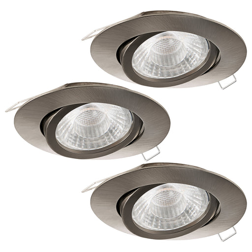 3 PACK Adjustable Ceiling Downlight Satin Nickel Cast Aluminium 5W GU10 Bulb Loops