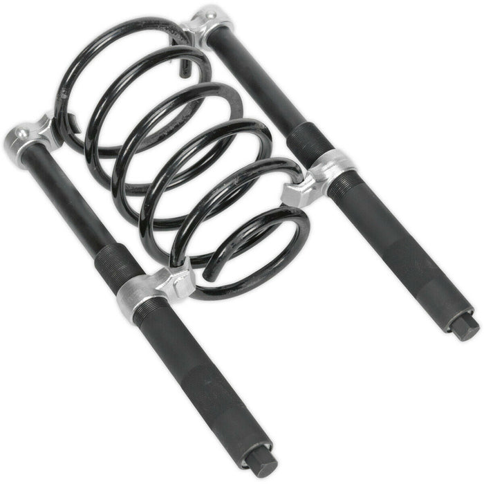 2 PACK 280mm Coil Spring Compressor Kit & High Security Safety Hooks -2500kg Max Loops