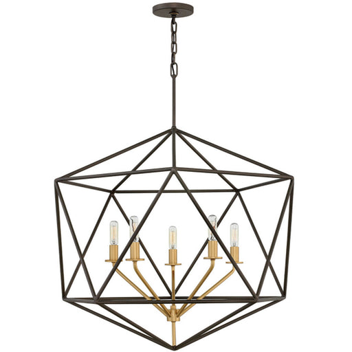 5 Bulb Chandelier Gold Coloured Lamp Holders Metallic Matte Bronze LED E14 60W Loops