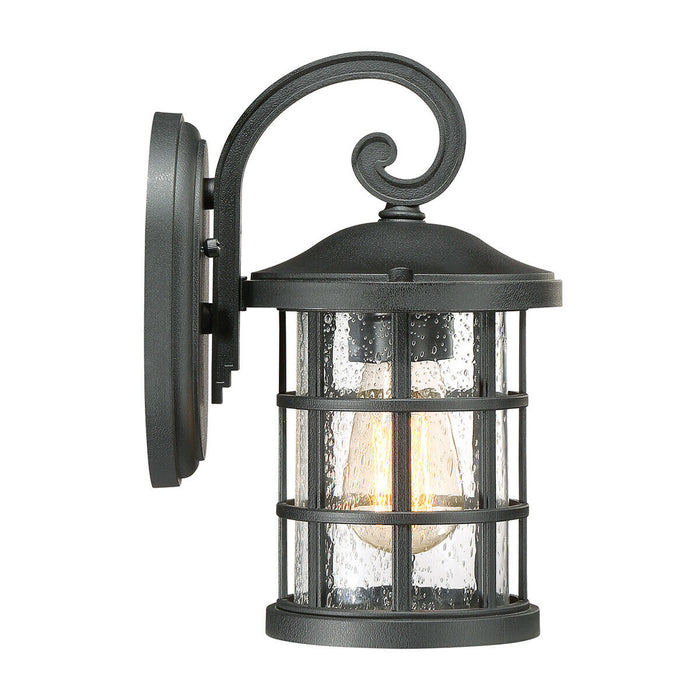 Outdoor IP44 1 Bulb Wall Light Lantern Earth Black LED E27 60W d02193 Loops