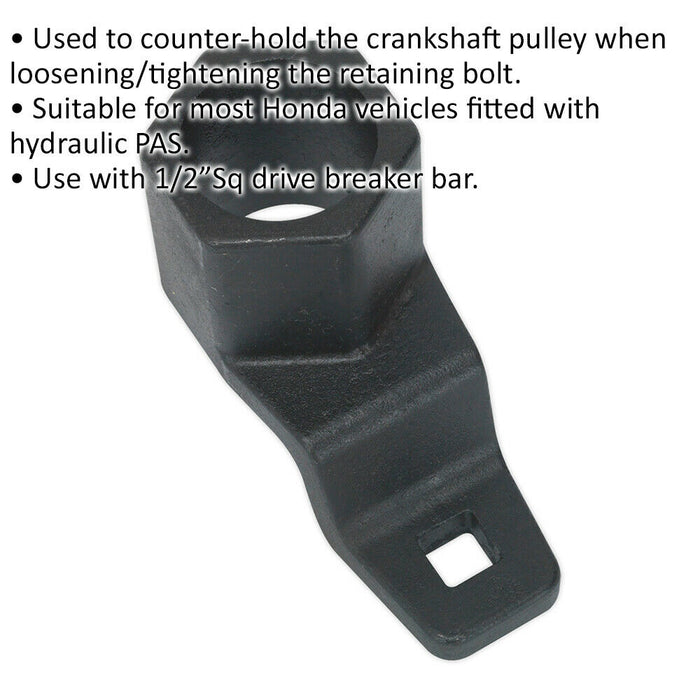 Crankshaft Pulley Counter Holder - For Honda - Loosen Tighten Retaining Bolt Loops