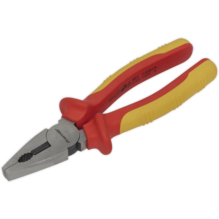 200mm Combination Pliers - Serrated Jaws - Hardened Cutting Edges - VDE Approved Loops