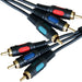 0.5m 3RCA Male to 3 Phono Plug Patch Cable Lead RGB Component DVD CCTV Short Loops