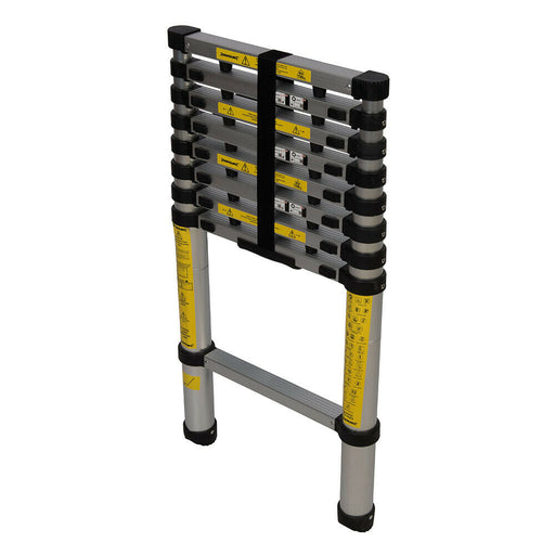 2.6m Telescopic Lightweight Ladder 9 Rung Step / Loft Ladders Compact Storage Loops