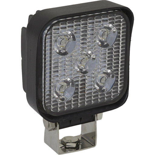 Waterproof Work Light & Mounting Bracket -15W SMD LED - 83mm Square Flash Torch Loops