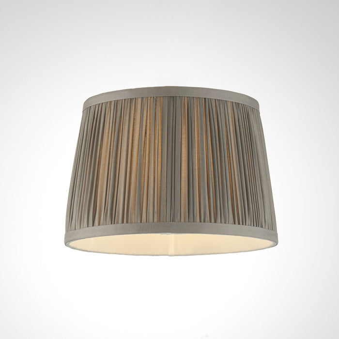 Tapered Cylinder Lamp Shade - Charcoal Grey Silk - 40W E27 or B22 golf Loops