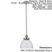 Ceiling Pendant Light - Brushed Silver Paint & Clear Glass - 40W E27 - Dimmable Loops