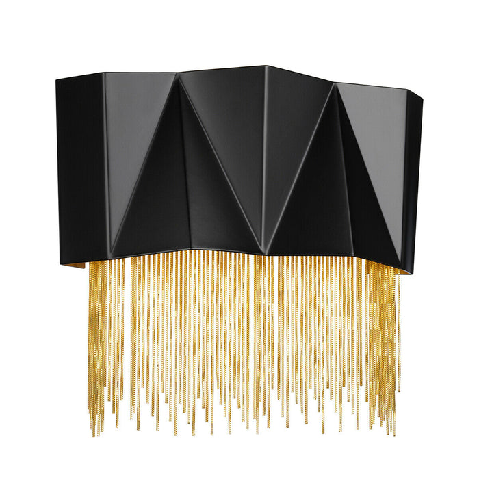 3 Bulb Wall Light Geometric Pendant Layers Satin Black/ Gold LED G9 3.5W LED Loops