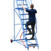 14 Tread Mobile Warehouse Stairs Anti Slip Steps 4.5m Portable Safety Ladder Loops