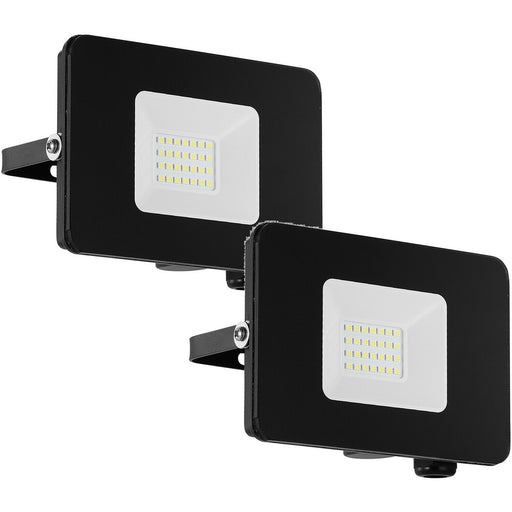 2 PACK IP65 Outdoor Wall Flood Light Black Adjustable 20W LED Porch Lamp Loops