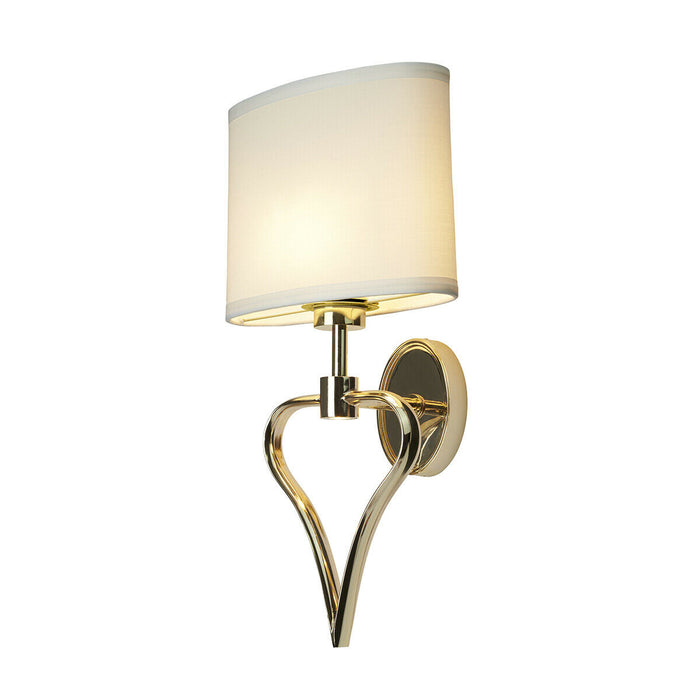 Twin Wall Light Heart Shaped Frame White Shade French Gold LED G9 3.5W Loops