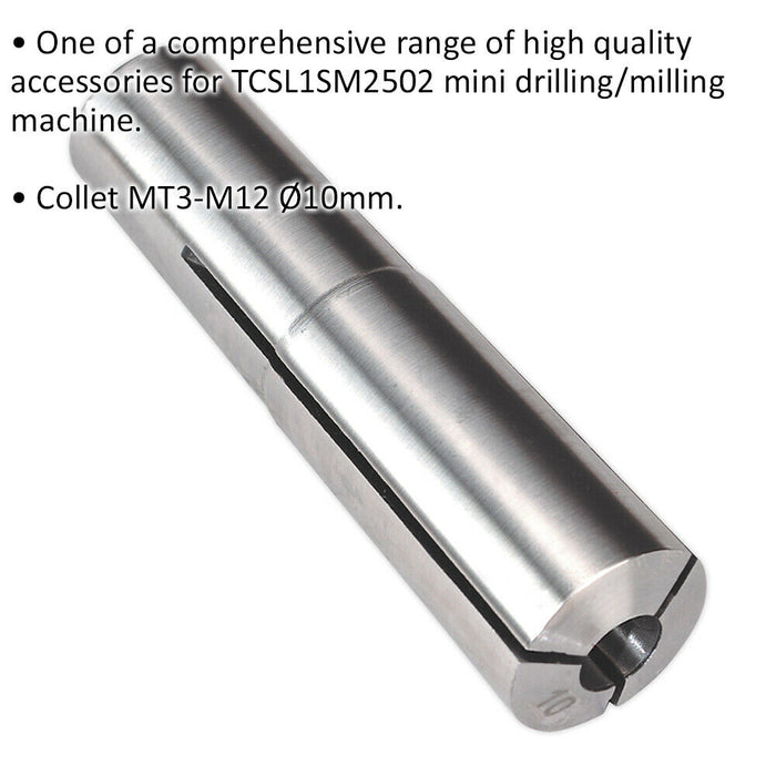 10mm Collet MT3-M12 - Suitable for ys08796 Mini Drilling & Milling Machine Loops