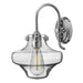 Wall Light Retro Clear Glass Bulbous Shade Up And Over Stem Chrome LED E27 100W Loops