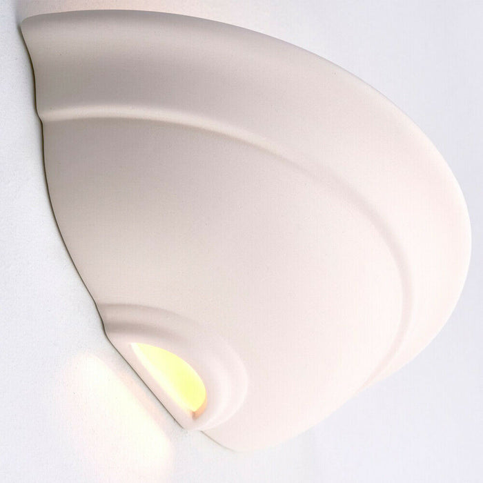Dimmable LED Wall Light Unglazed Ceramic Classic Lounge Lamp Up Lighting Fitting Loops