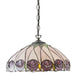 Tiffany Glass Hanging Ceiling Pendant Light Bronze & Round Rose Shade i00125 Loops