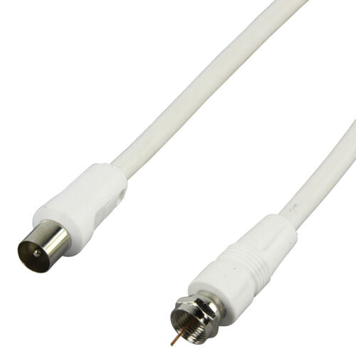 2m - Coax F Screw to COAX Plug SKY SAT Double Shielded TV Aerial CABLE Fly  Lead