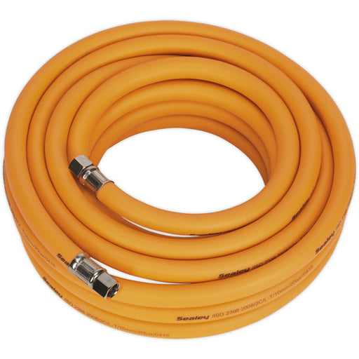 High-Visibility Hybrid Air Hose with 1/4 Inch BSP Unions - 10 Metres - 10mm Bore Loops