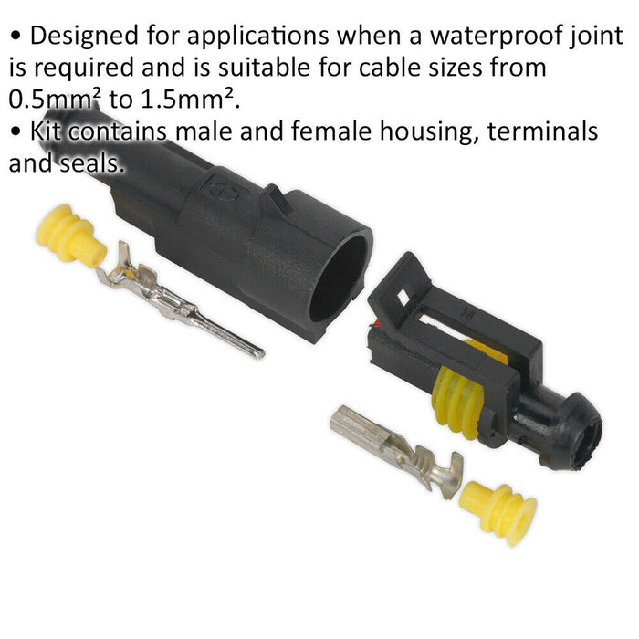 Superseal 1-Way Male & Female Connector - Housing Terminals & Seals - Waterproof Loops