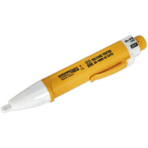 Non Contact Voltage Detector - 80 to 1000V Range - Battery Powered LED Indicator Loops