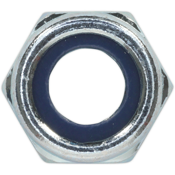 100 PACK - Zinc Plated Nylon Locknut Bolt - 1.5mm Pitch - M10 - DIN 982 - Metric Loops