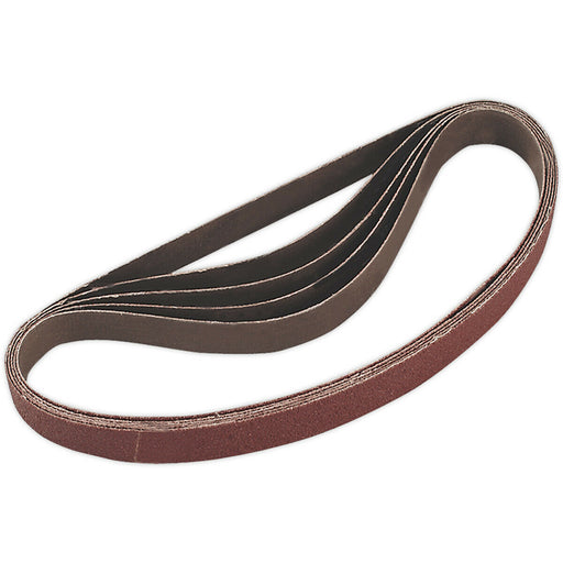 5 PACK - 20mm x 520mm Sanding Belts - 60 Grit Aluminium Oxide Slim Detail Loop Loops