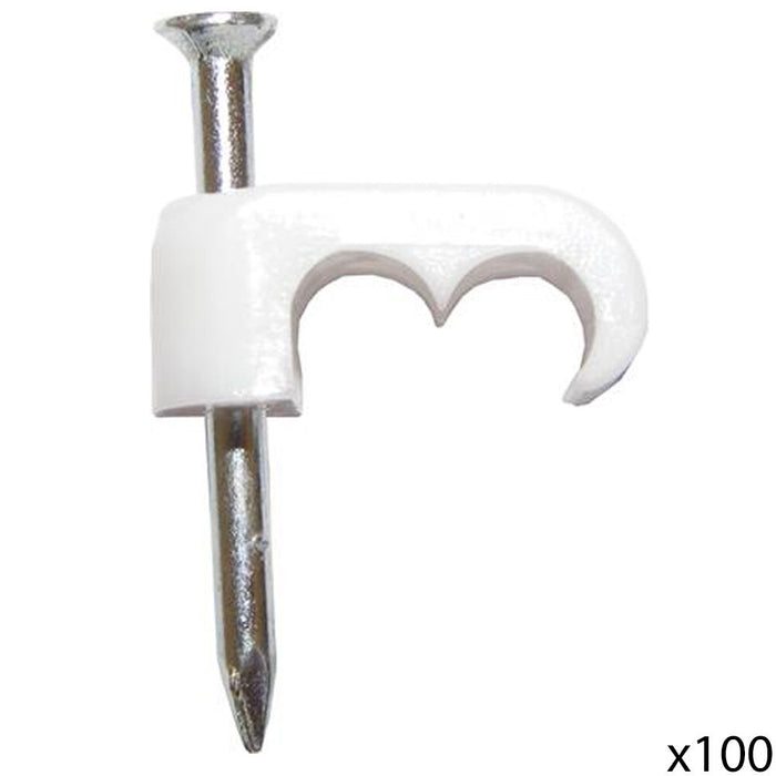 WF65 CT63 Clip 100 Clip Per Cavo Coassiale Doppio Bianco - Per - Foto 5