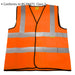 LARGE Orange  Hi Vis Waistcoat – Work Site Road Builder Contractor – Safety Wear Loops