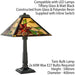 Tiffany Glass Table Lamp Light Dark Bronze & Red Flower Square Shade i00214 Loops