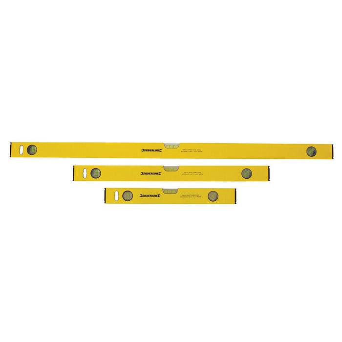 3 Pack Accurate Lightweight Spirit Levels 400mm 600mm & 1000mm Woodwork Tiling Loops