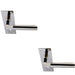 2x PAIR Round Bar Handle on Slim Lock Backplate 150 x 50mm Polished Nickel Loops