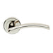PAIR Flat Arched Style Handle on Round Rose Concealed Fix Polished Nickel Loops