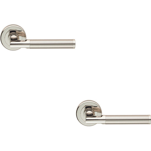 2x PAIR Sectional Round Bar with Mitred Corner Concealed Fix Dual Nickel Loops