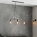 Multi Light Hanging Ceiling Pendant Aged Pewter Industrial Exposed Pipe Lamp Loops