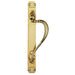 4x Right Handeda Door Pull Handle With Dot Pattern 384 x 42.5mm Polished Brass Loops