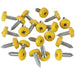 50 PACK 4.8 x 18mm Yellow Numberplate Screw - Plastic Enclosed Head Fixings Loops