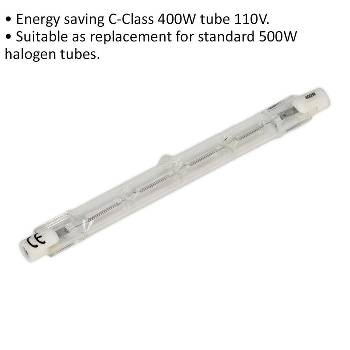 400W Halogen Tube - Energy Saving Class C Tube - Replacement Halogen Bulb - 110V Loops