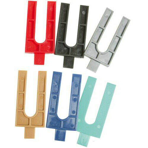 100 Pack 1mm to 6mm Assorted Plastic Packers Colour Coded Cladding Glazing Loops