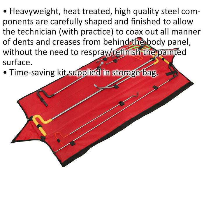 8 Piece Paintless Dent Repair Kit - Quality Steel Components - Car Panel Repair Loops