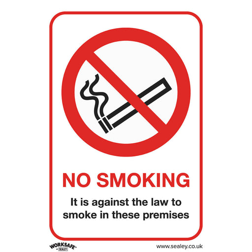10x NO SMOKING (ON PREMESIS) Safety Sign - Rigid Plastic 148 x 210mm Warning Loops