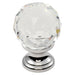 4x Faceted Crystal Cupboard Door Knob 31mm Dia Polished Chrome Cabinet Handle Loops