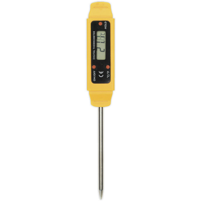 Mini Digital Thermometer - High Precision - Stainless Steel Probe - 1.5V Battery Loops