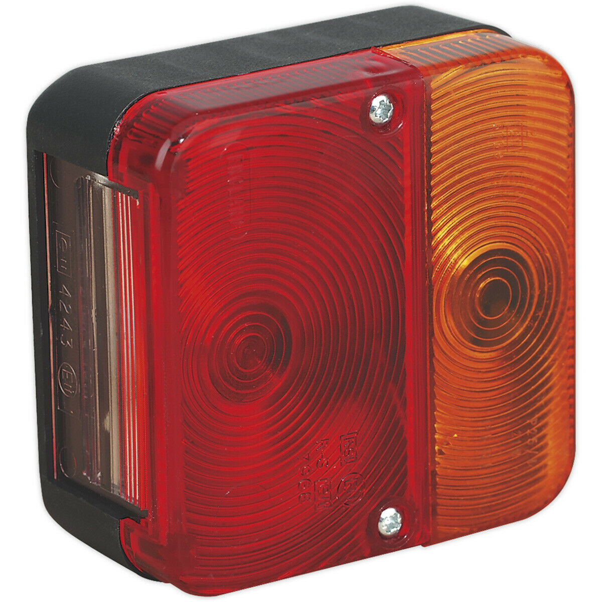 12V Rear Square Lamp Cluster - 4 Function - E-Approved - Stop Tail Indicator Loops