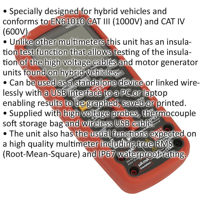 Digital Automotive Analyser & Insulation Tester - Designed for Hybrid Vehicles Loops
