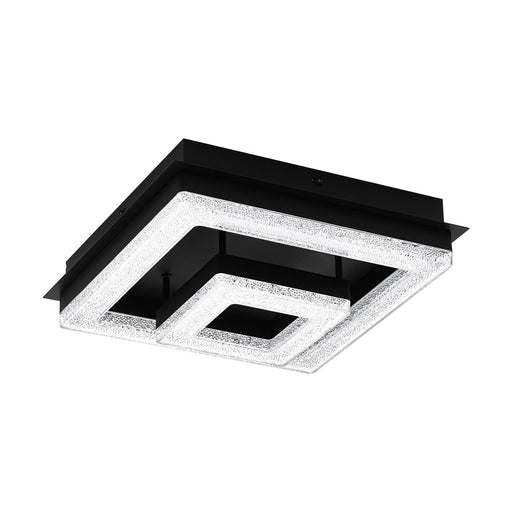 Flush Ceiling Light Colour Black Shade Black Clear Plastic Crystal Bulb LED 12W Loops
