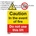 10x DO NOT USE THIS LIFT Health & Safety Sign Self Adhesive 150 x 200mm Sticker Loops