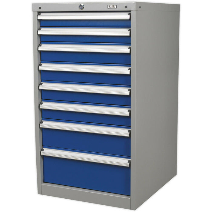 8 Drawer Industrial Cabinet - Heavy Duty Drawer Slides - High Quality Lock Loops
