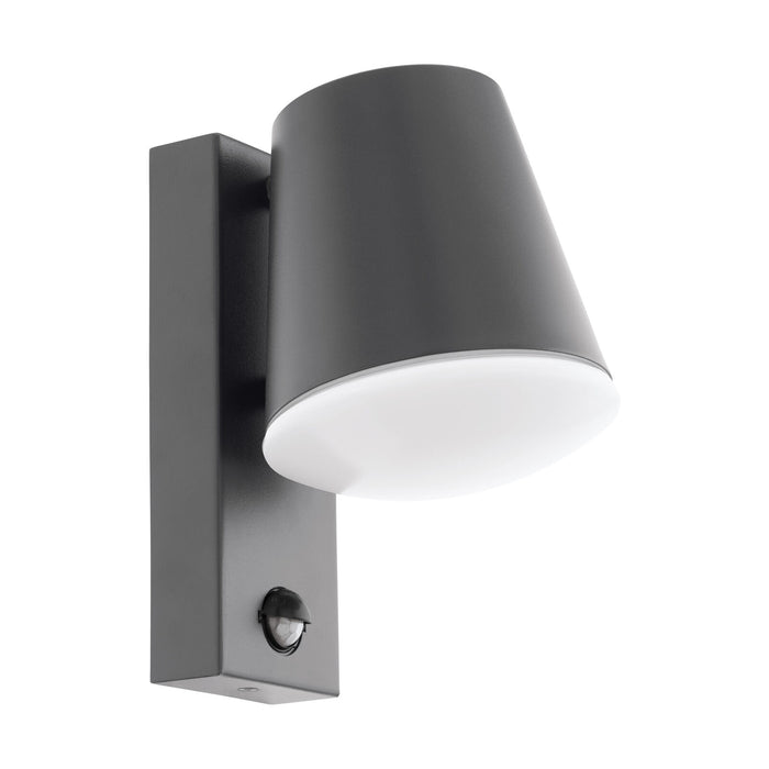 IP44 Outdoor Wall Light & PIR Sensor Anthracite Steel 1 x 10W E27 Bulb Loops